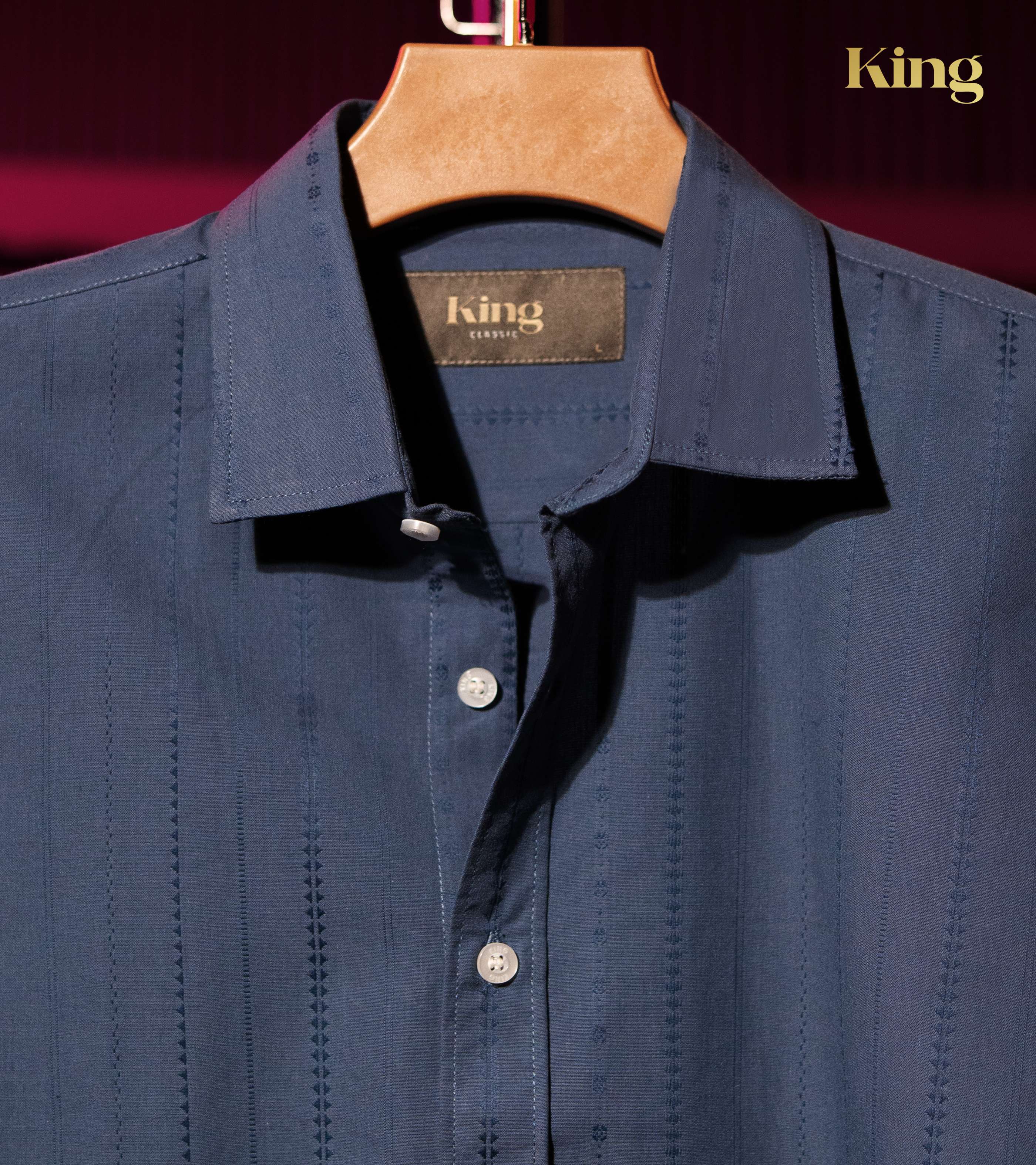 Midnight Blue Textured Full Sleeve Shirt