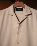 White Beige Woolen Half Sleeve Cuban Shirt