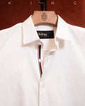 White Minimal Stripe Full Sleeve Shirt