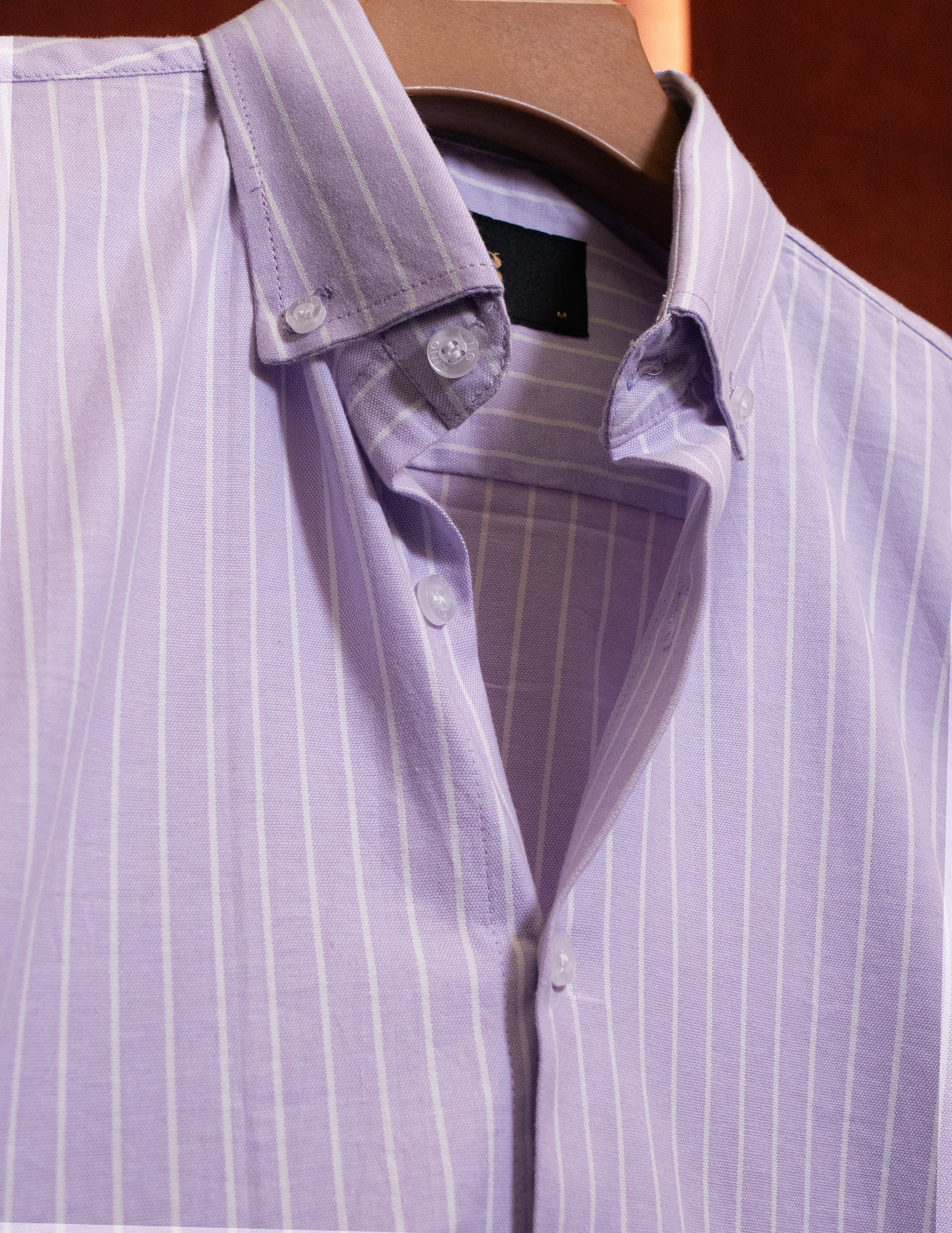 Purple Vertical Lines Full Sleeve Shirt