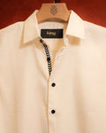 Cream Textured Full Sleeve Shirt