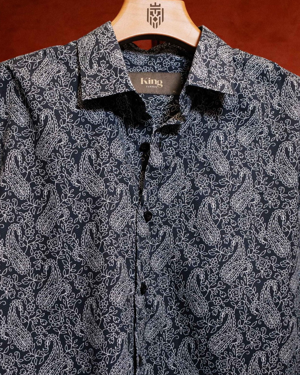 Black Paisley Print Full Sleeve Shirt
