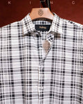 White Black Multi Check Full Sleeve Shirt
