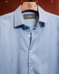 Sky Blue Minimal Stripe Full Sleeve Shirt