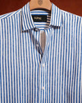 White Blue Striped Full Sleeve Shirt