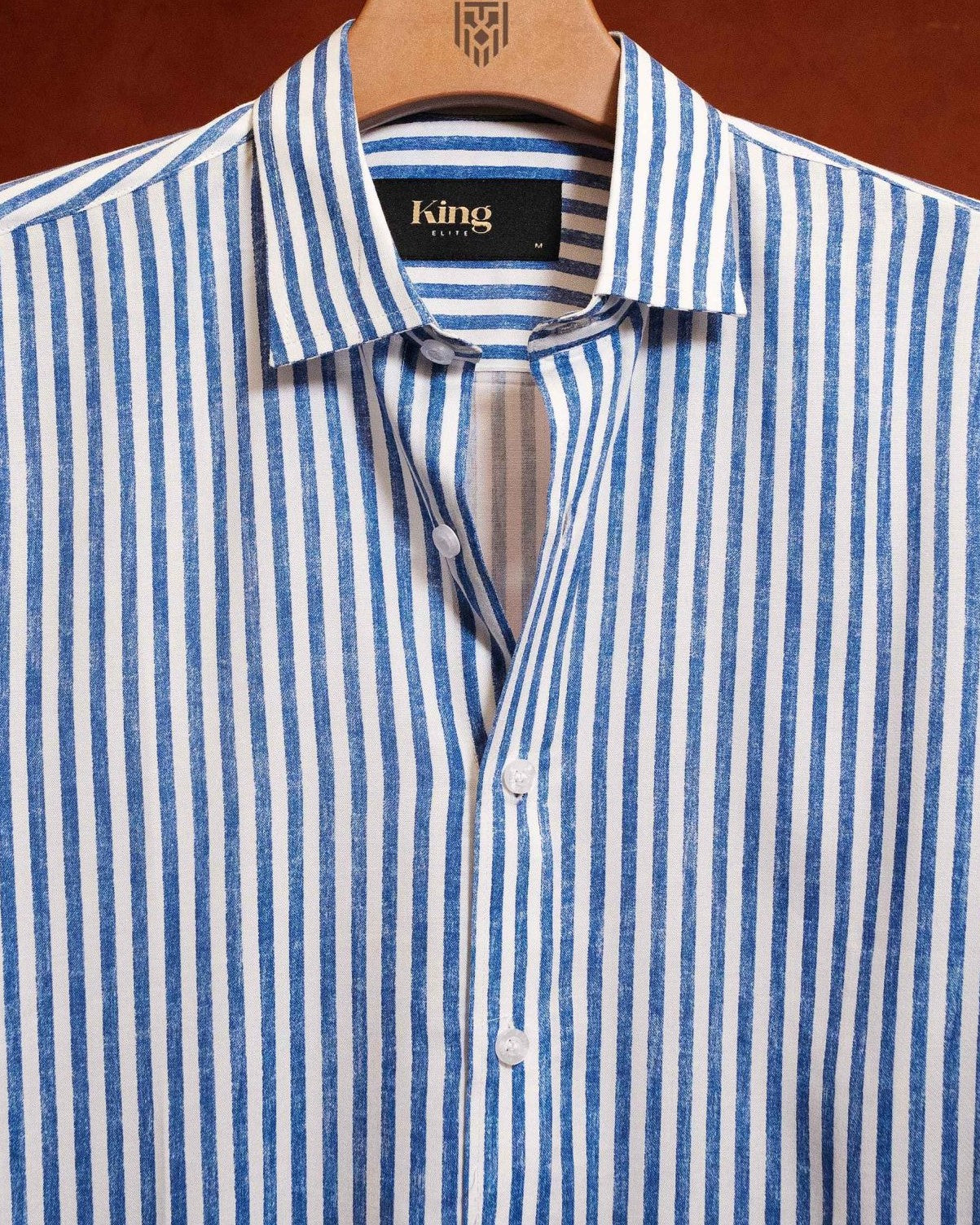 White Blue Striped Full Sleeve Shirt
